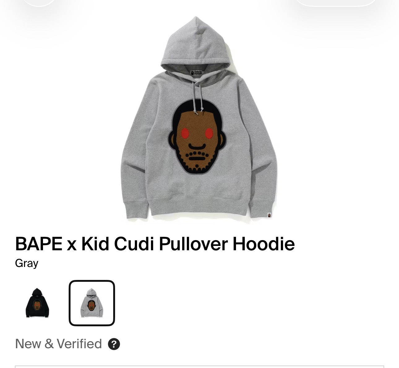 BAPE x Kid Cudi Pullover Hoodie in Gray